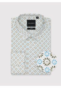 Pako Lorente - PAKO LORENTE - Biała koszula mikrowzór. Kolor: biały. Materiał: bawełna, elastan. Długość rękawa: długi rękaw. Długość: długie. Sezon: jesień #8