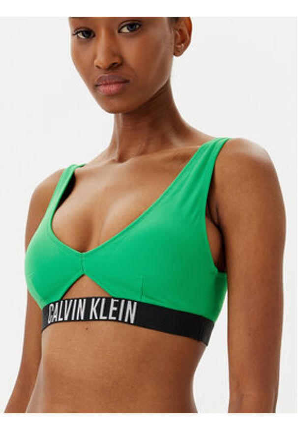 Calvin Klein Swimwear Góra od bikini KW0KW02745 Zielony. Kolor: zielony. Materiał: syntetyk