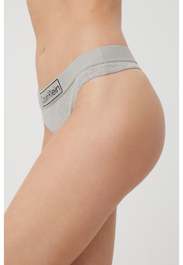 Calvin Klein Underwear stringi kolor szary. Kolor: szary. Materiał: bawełna