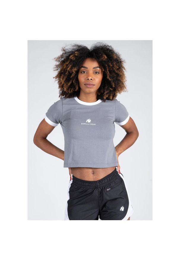 GORILLA WEAR - New Orleans Cropped Koszulka - Szary. Kolor: szary. Sport: fitness