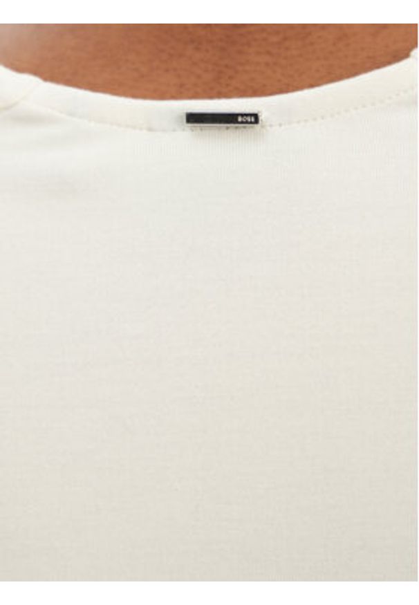 BOSS Bluzka Egamma 50541894 Écru Slim Fit. Materiał: syntetyk