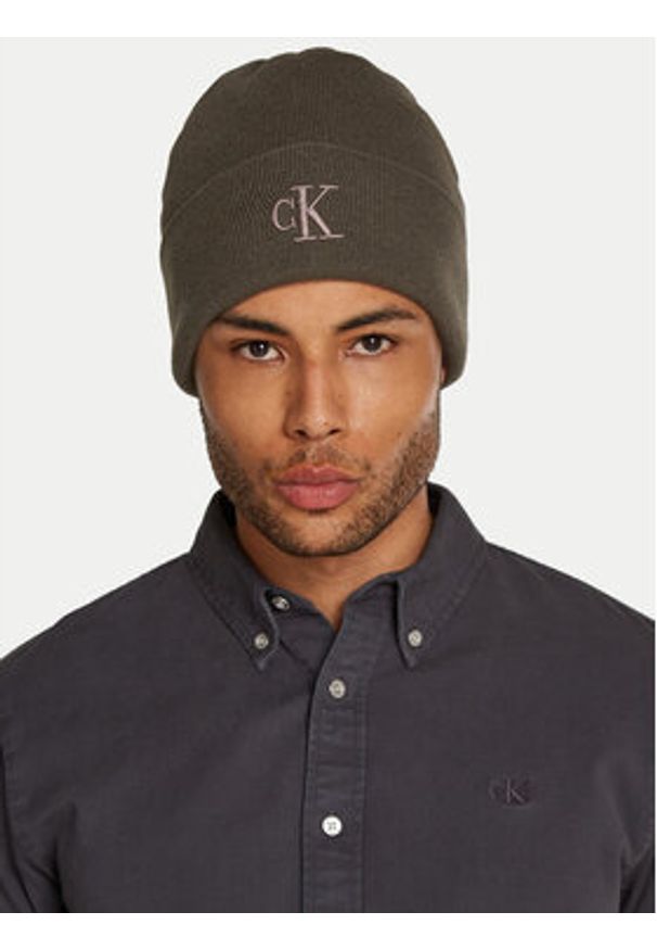 Calvin Klein Czapka Thick K50K512461 Brązowy. Kolor: brązowy. Materiał: wełna
