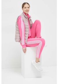 Adidas - adidas legginsy damskie kolor różowy wzorzyste. Stan: podwyższony. Kolor: różowy. Materiał: materiał, dzianina #4