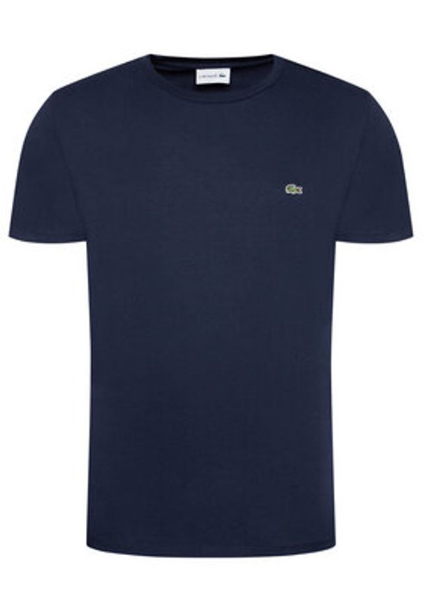 Lacoste T-Shirt TH6709 Granatowy Regular Fit. Kolor: niebieski. Materiał: bawełna