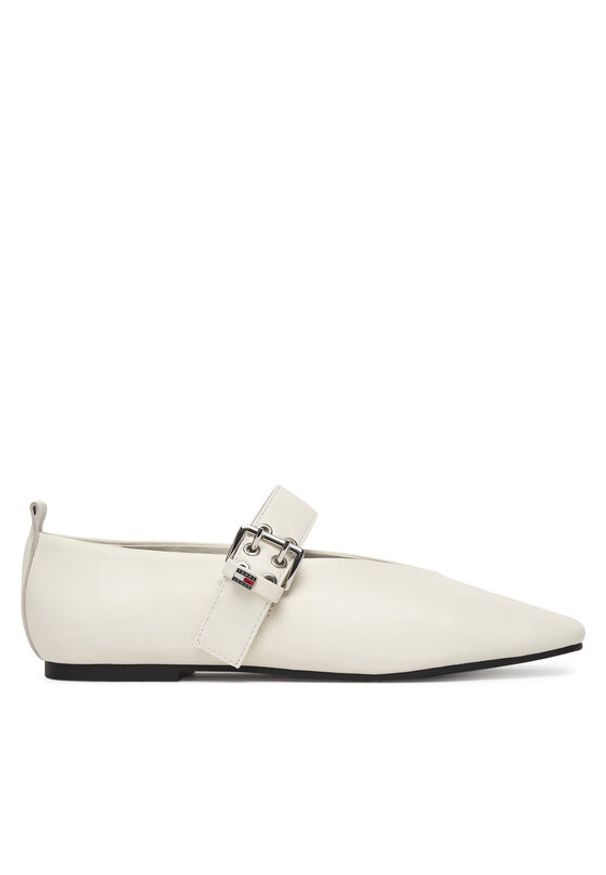 Tommy Jeans Baleriny Tjw Ballerina Buckle EN0EN03019 Biały. Kolor: biały. Materiał: skóra