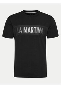 La Martina T-Shirt YMR305 JS324 Czarny Regular Fit. Kolor: czarny. Materiał: bawełna