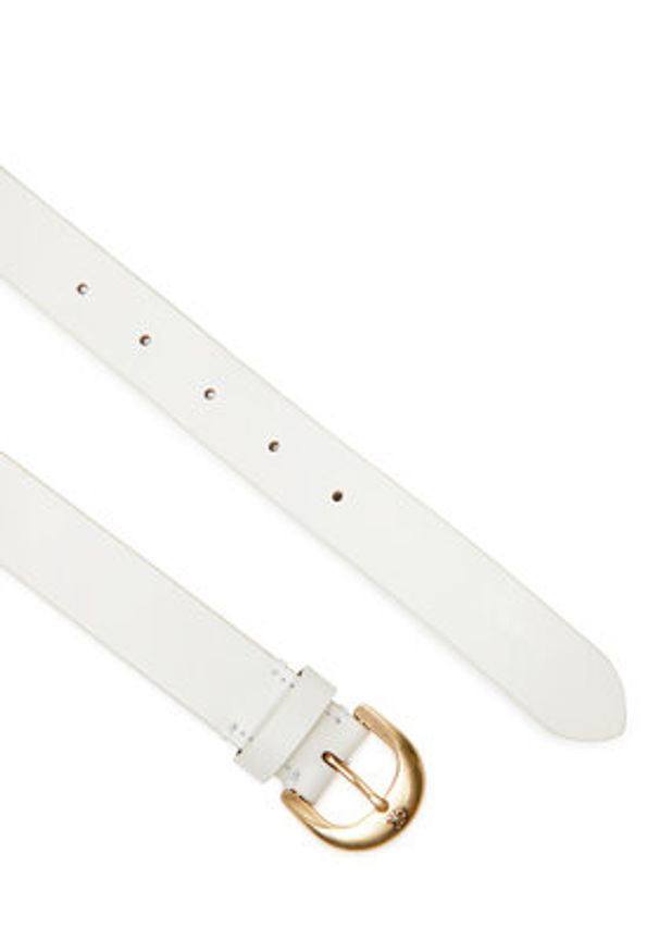 Calvin Klein Jeans Pasek Damski Casual Pin Buckle 25Mm LV04K7015G Biały. Kolor: biały. Materiał: skóra