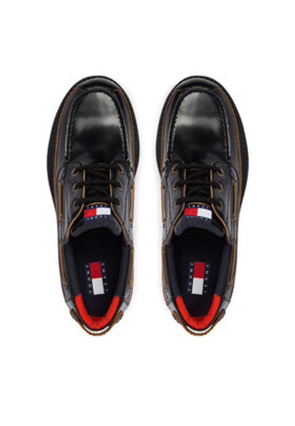 Tommy Jeans Półbuty Archive '01 Boat Shoe Lthr EM0EM01705 Czarny. Kolor: czarny. Materiał: skóra