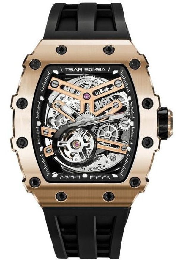 NoName - Zegarek męski Tsar Bomba TB8208A-16 czarny. Kolor: czarny