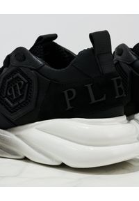 Philipp Plein - PHILIPP PLEIN - Czarne sneakersy Huragan. Wysokość cholewki: przed kostkę. Kolor: czarny. Materiał: guma. Szerokość cholewki: normalna. Wzór: aplikacja #7