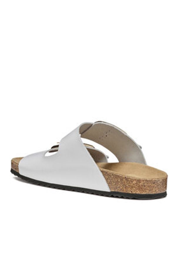 Geox Klapki D Brionia R D45Y3B 00085 C1000 Biały. Kolor: biały. Materiał: skóra
