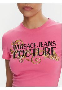 Versace Jeans Couture T-Shirt 78HAHC05 Różowy Slim Fit. Kolor: różowy. Materiał: bawełna #5