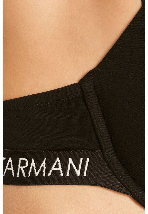 Emporio Armani Underwear - Emporio Armani - Biustonosz. Kolor: czarny. Wzór: gładki, nadruk