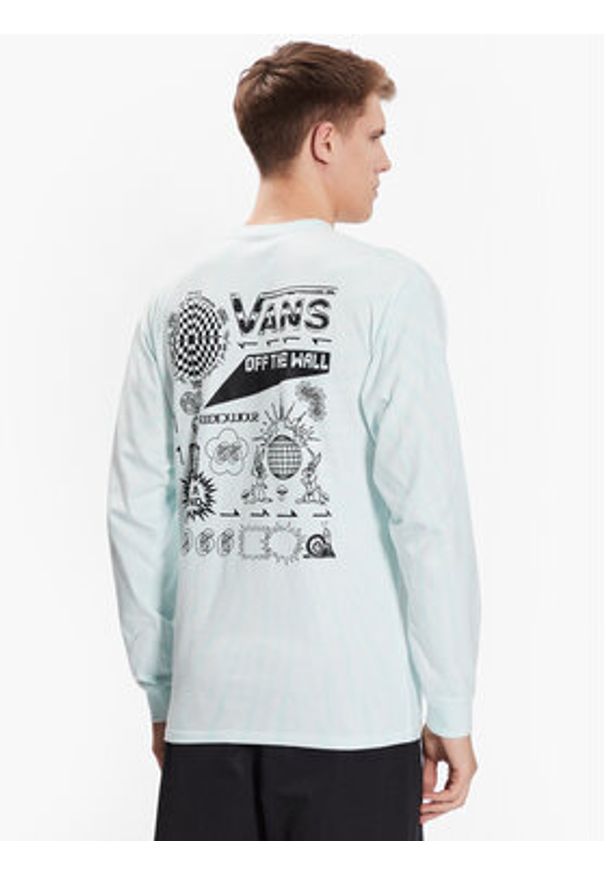 Vans Longsleeve Scattered VN0006DH Niebieski Regular Fit. Kolor: niebieski. Materiał: bawełna. Długość rękawa: długi rękaw