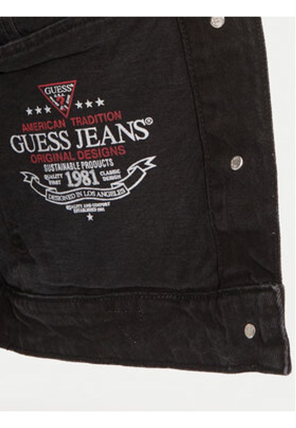 Guess Kurtka jeansowa W4BN56 D5E83 Czarny Relaxed Fit. Kolor: czarny. Materiał: bawełna
