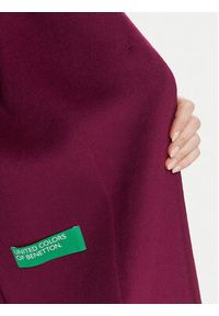 United Colors of Benetton - United Colors Of Benetton Płaszcz wełniany 28F7DN082 Fioletowy Regular Fit. Kolor: fioletowy. Materiał: wełna, syntetyk #5