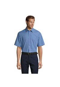 SOL'S - Męska Koszula Z Krótkim Rękawem Bristol Poplin. Kolor: zielony, niebieski, wielokolorowy. Długość rękawa: krótki rękaw. Długość: krótkie #1