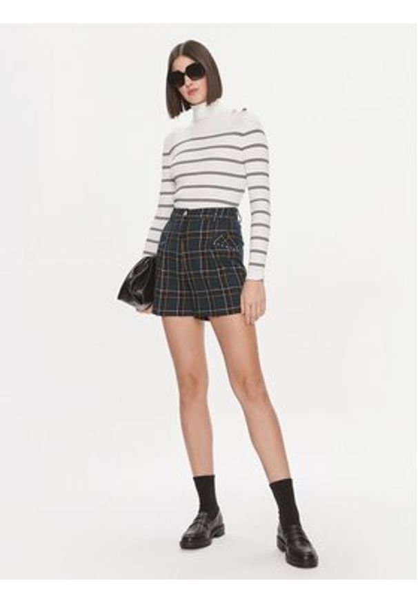 Liu Jo Golf MF3002 MS99E Biały Slim Fit. Typ kołnierza: golf. Kolor: biały. Materiał: syntetyk, wiskoza