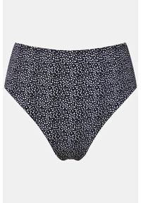 ULLA POPKEN - Damskie Majteczki bikini wysoki stan wzór w groszki. Stan: podwyższony. Kolekcja: plus size. Kolor: czarny. Materiał: poliester, elastan, poliamid, materiał. Wzór: grochy