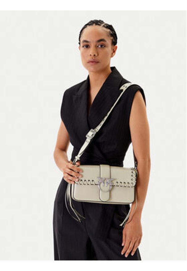 Pinko - PINKO Torebka Love One Classic Slouchy Fl PE 25 PLTT 104524 A28D Beżowy. Kolor: beżowy. Materiał: skórzane