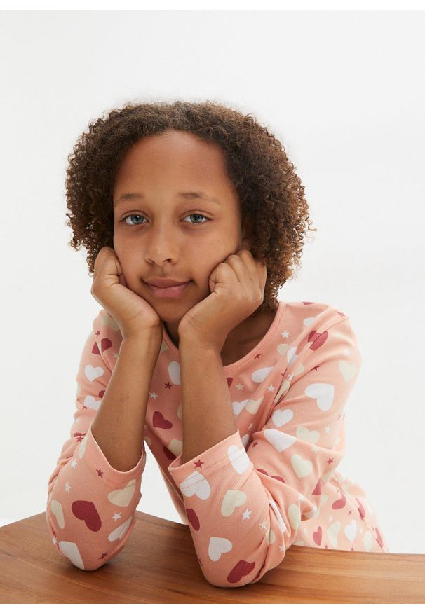 bonprix - Shirt z długim rękawem, z czystej bawełny organicznej (3 szt.). Kolor: biały. Materiał: bawełna. Długość rękawa: długi rękaw. Długość: długie. Wzór: nadruk