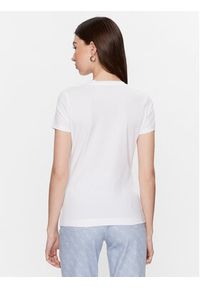 Guess T-Shirt W3YI38 J1314 Biały Slim Fit. Kolor: biały. Materiał: bawełna