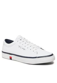 TOMMY HILFIGER - Tommy Hilfiger Sneakersy Modern Vulc Corporate Leather FM0FM04922 Biały. Kolor: biały