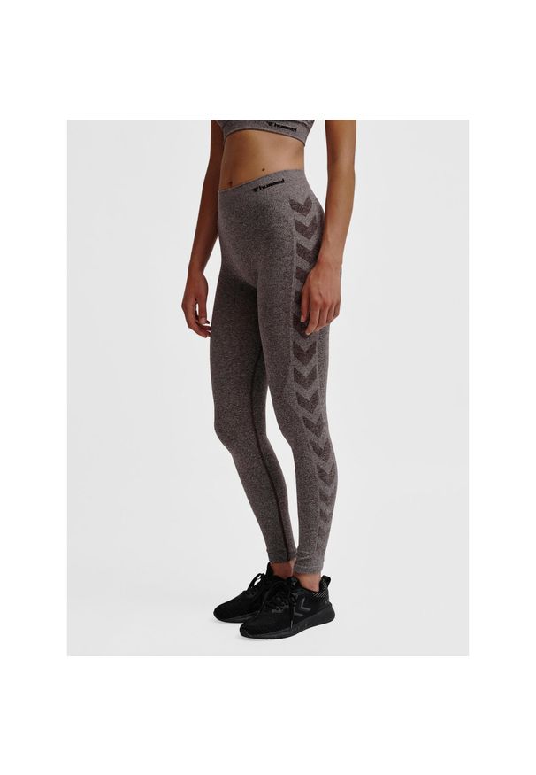 Damskie legginsy bezszwowe Hummel CI. Kolor: brązowy. Materiał: dzianina, materiał. Sport: fitness