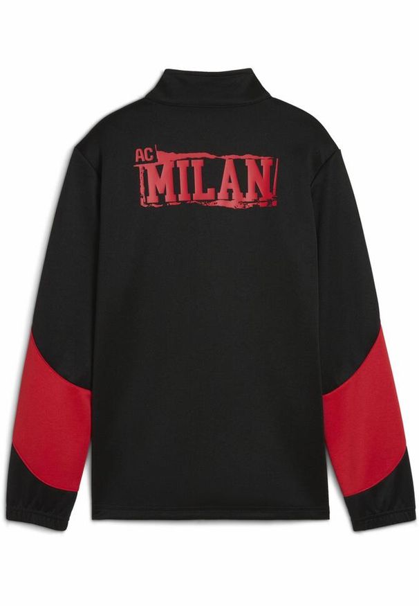 Puma - Młodzieżowa kurtka AC Milan ftblNRGY+ PUMA Black For All Time Red. Kolor: czerwony, wielokolorowy, czarny. Wzór: aplikacja. Styl: młodzieżowy