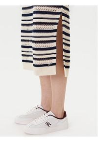 TOMMY HILFIGER - Tommy Hilfiger Sukienka dzianinowa WW0WW45649 Beżowy Slim Fit. Kolor: beżowy. Materiał: bawełna
