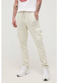 Only & Sons spodnie bawełniane męskie kolor beżowy gładkie. Kolor: beżowy. Materiał: bawełna. Wzór: gładki