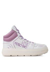 Love Moschino - LOVE MOSCHINO Sneakersy JA15264G1GIAA10C Biały. Kolor: biały. Materiał: skóra