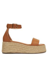 DeeZee Espadryle Q020 Brązowy. Kolor: brązowy. Materiał: skóra