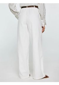Big-Star - Spodnie damskie wide z domieszką lnu białe Malusi 100. Stan: podwyższony. Kolor: biały. Materiał: len. Wzór: kolorowy. Sezon: lato. Styl: elegancki #4