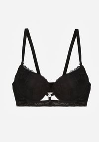 Renee - Czarny Koronkowy Biustonosz w Klasycznym Stylu z Aplikacją Galinassa. Kolor: czarny. Materiał: koronka. Wzór: aplikacja #7