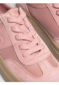Big-Star - Sneakersy damskie z dodatkiem skóry naturalnej różowe TT274196 601. Nosek buta: okrągły. Zapięcie: sznurówki. Kolor: różowy. Materiał: skóra. Sport: turystyka piesza #3