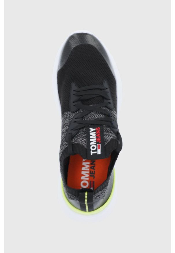 Tommy Jeans Buty kolor czarny. Nosek buta: okrągły. Zapięcie: sznurówki. Kolor: czarny. Materiał: materiał, włókno, guma