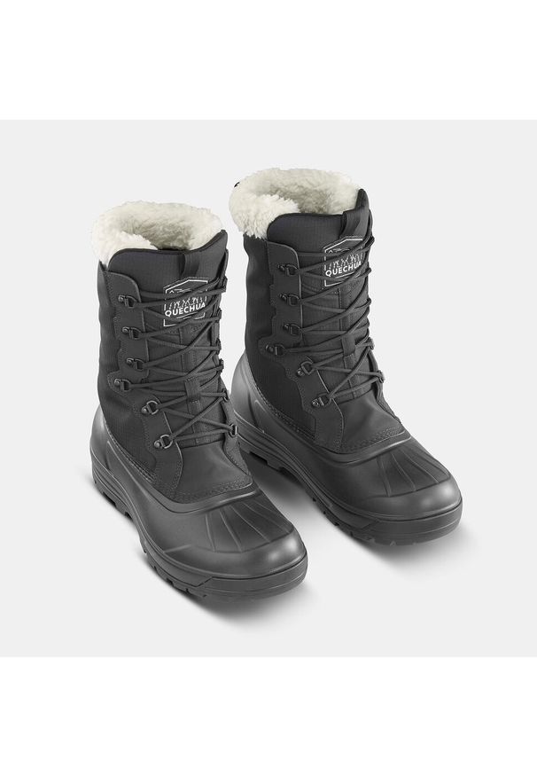 quechua - Buty turystyczne śniegowce męskie Quechua SH900 wodoodporne. Zapięcie: sznurówki. Kolor: czarny. Materiał: materiał. Szerokość cholewki: normalna. Sezon: zima. Sport: turystyka piesza