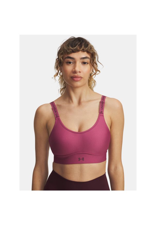 Biustonosz Under Armour Infinity Mid. Kolor: czerwony. Sport: fitness