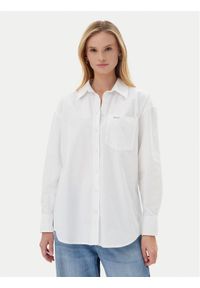 Guess Jeans Koszula W4YH22 WGCF1 Biały Relaxed Fit. Kolor: biały. Materiał: bawełna
