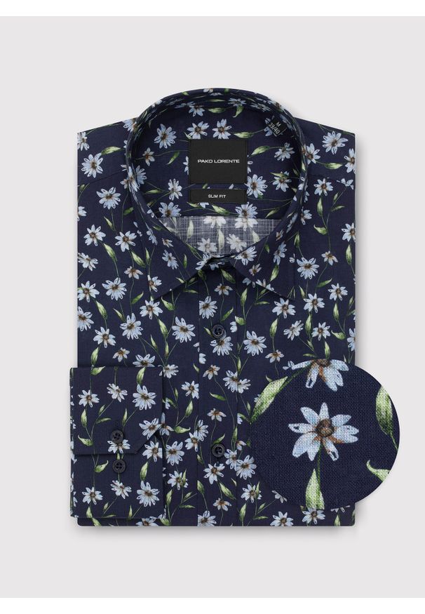 Pako Lorente - PAKO LORENTE - Bawełniana koszula w kwiaty. Materiał: bawełna. Długość rękawa: długi rękaw. Długość: długie. Wzór: kwiaty. Sezon: jesień