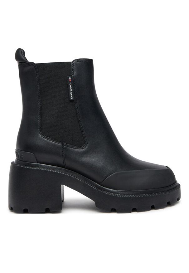 Tommy Jeans Botki Tjw Mid Heel Chelsea Boot EN0EN02681 Czarny. Kolor: czarny. Materiał: skóra