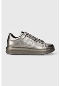 Karl Lagerfeld sneakersy skórzane KAPRI MENS KC kolor srebrny KL52538M. Nosek buta: okrągły. Zapięcie: sznurówki. Kolor: srebrny. Materiał: skóra #1