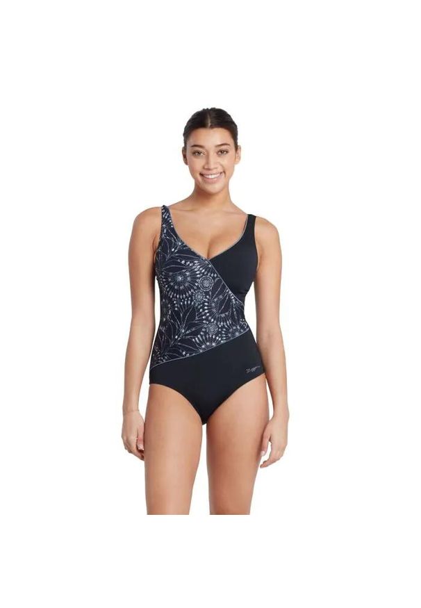 ZOGGS - Zoggs Stellar Wrap Front Swimsuit – Rozmiar 34. Kolor: czarny