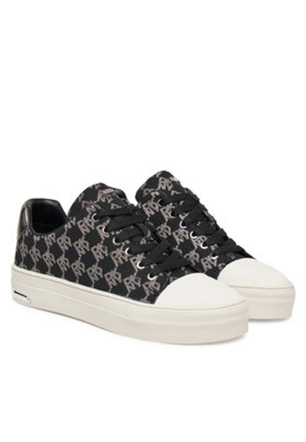 DKNY Trampki York Lace UP Sneak K2533982 Czarny. Kolor: czarny. Materiał: materiał