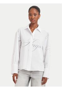 Hugo - HUGO Koszula Echinacea 50562585 Biały Oversize. Kolor: biały. Materiał: wiskoza #1