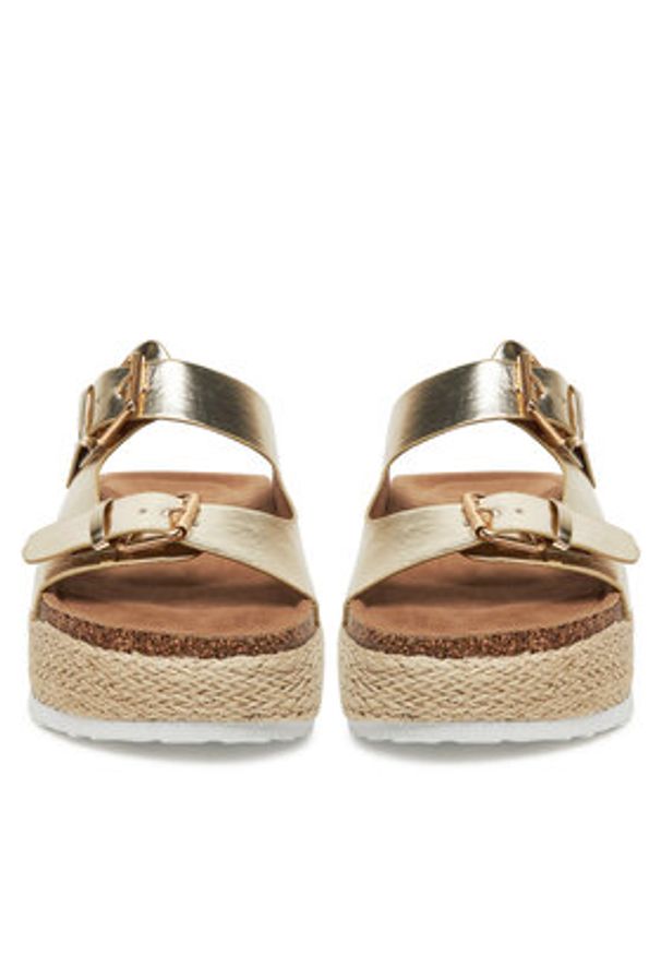 DeeZee Espadryle LB-P1690 Złoty. Kolor: złoty. Materiał: syntetyk, materiał