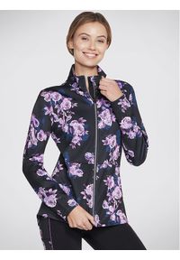 skechers - Skechers Kurtka anorak Skechcloud Winter Bloom Jacket JA3 Czarny Regular Fit. Kolor: czarny. Materiał: syntetyk