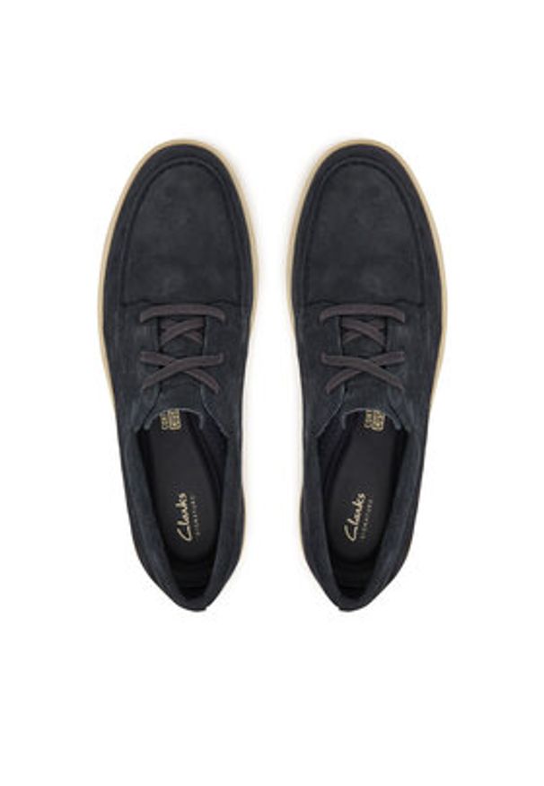 Clarks Półbuty Lockford Boat 26186188 Granatowy. Kolor: niebieski. Materiał: skóra, zamsz