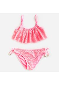 Reserved - Dwuczęściowy strój kąpielowy z koronką - Różowy. Kolor: różowy. Materiał: koronka. Wzór: koronka #1